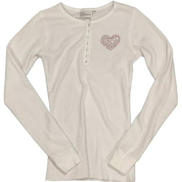 Tankh White Embellished Long Sleeve Shirt, Size Medium - Picture 1 of 13
